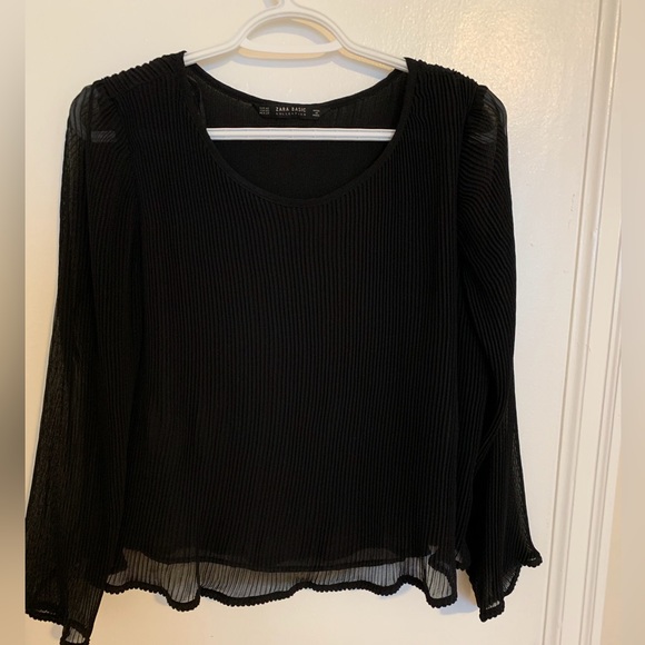 Zara black blouse frill - Picture 1 of 6